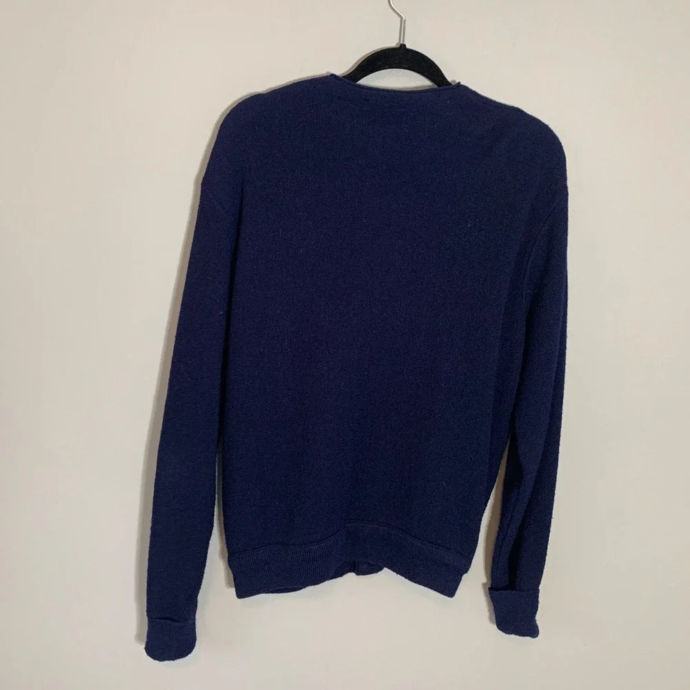 Vintage‎ Lord Jeff Jefflinks Navy Blue Button Cardigan Sweater Made in USA